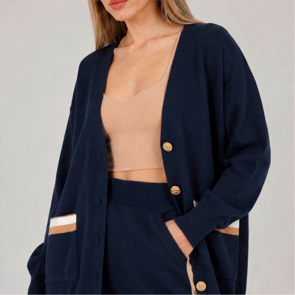 Conjunto Qustyle Mujer 240021 Chaqueta Intermedia Marino