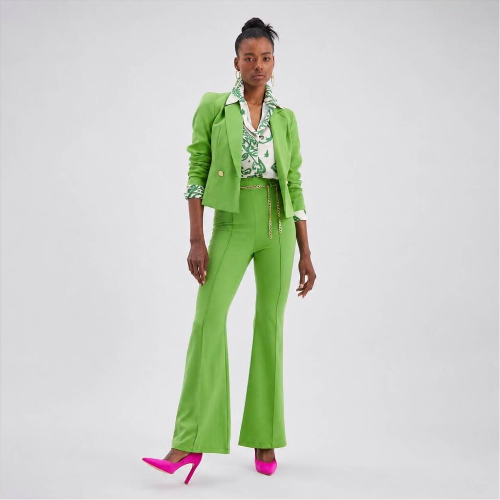 Terno Chaqueta Pantalon Nice Loop 1011 Feme Limon