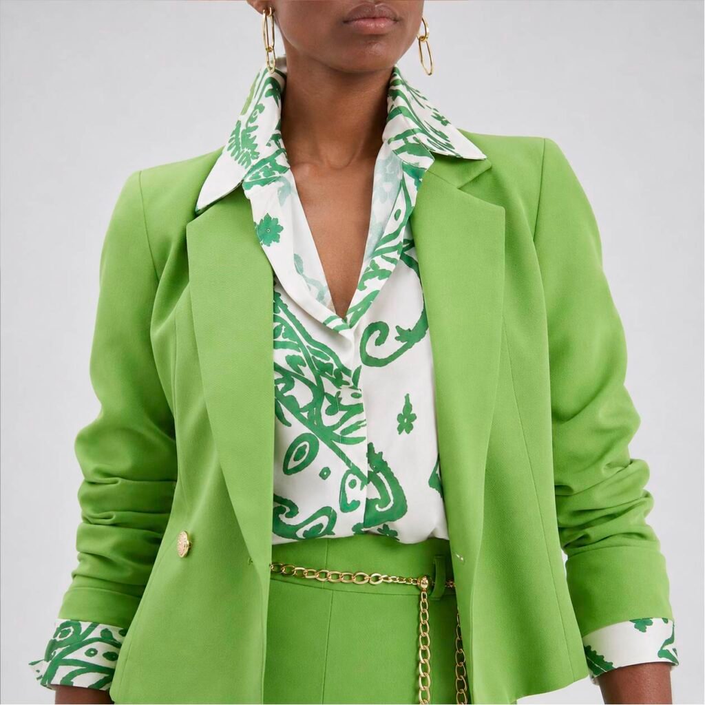 Terno Chaqueta Pantalon Nice Loop 1011 Feme Limon