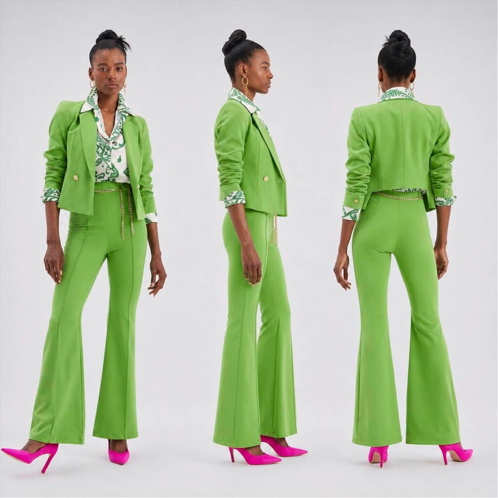 Terno Chaqueta Pantalon Nice Loop 1011 Feme Limon