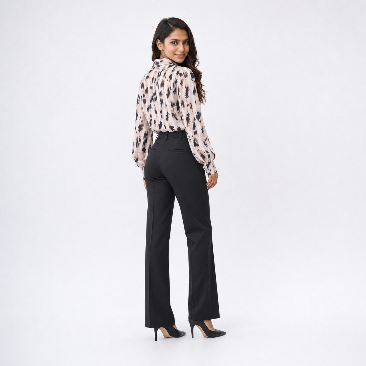 Blusa Camisera Estampada Beige para Mujer – Sateen 1915-2583 - Image 5