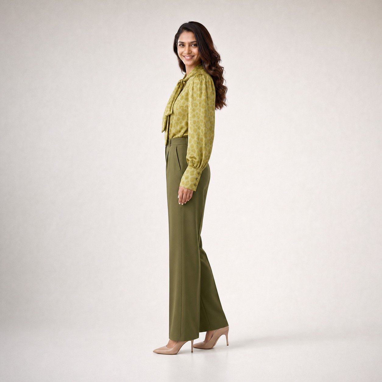 Blusa Animal Print Verde para Mujer – Sateen 2035 - Image 3