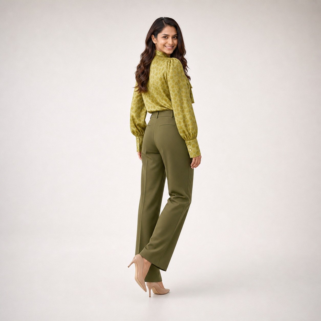 Blusa Animal Print Verde para Mujer – Sateen 2035 - Image 5