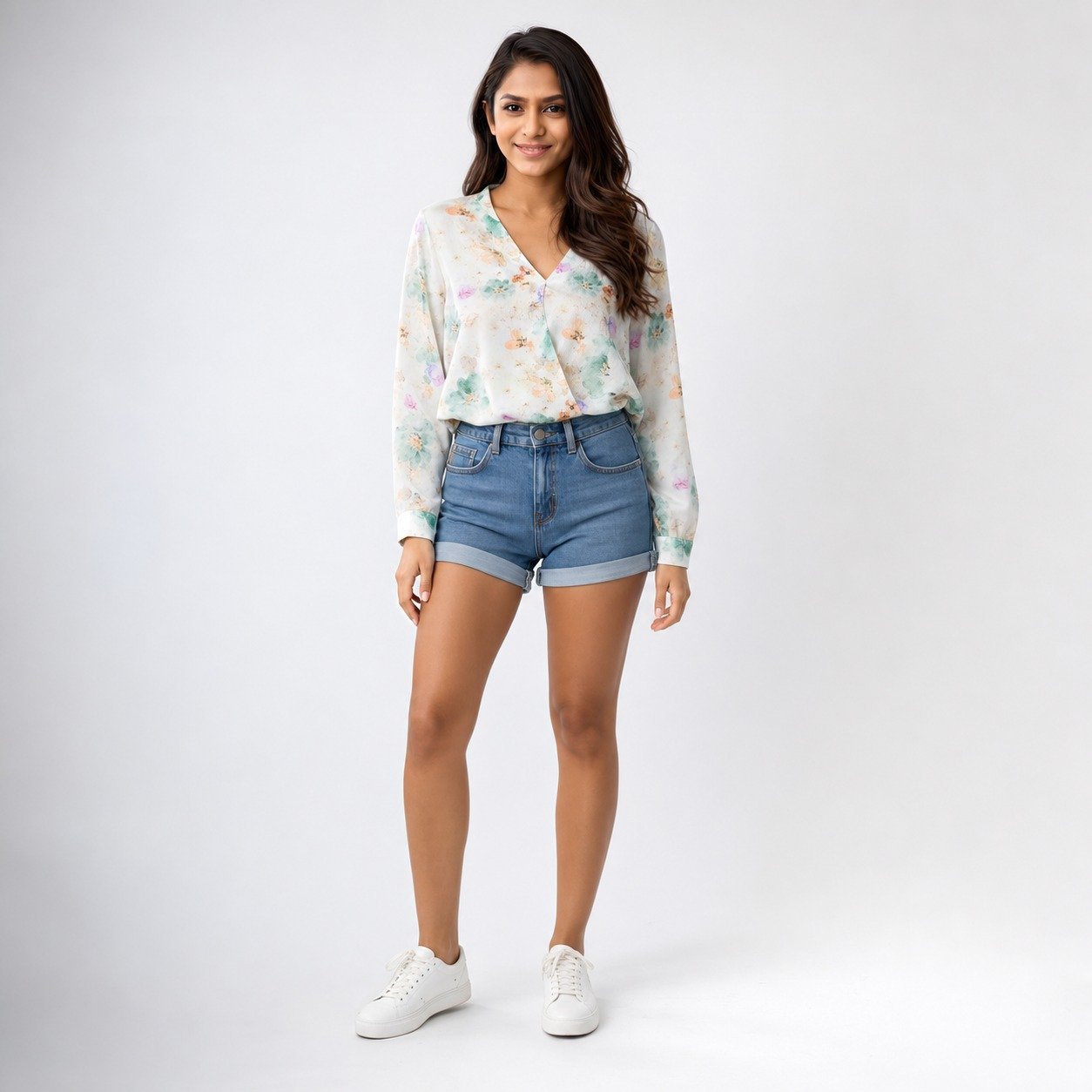 Blusa de Seda Cruzada Verde para Mujer – Sateen 1528-1515
