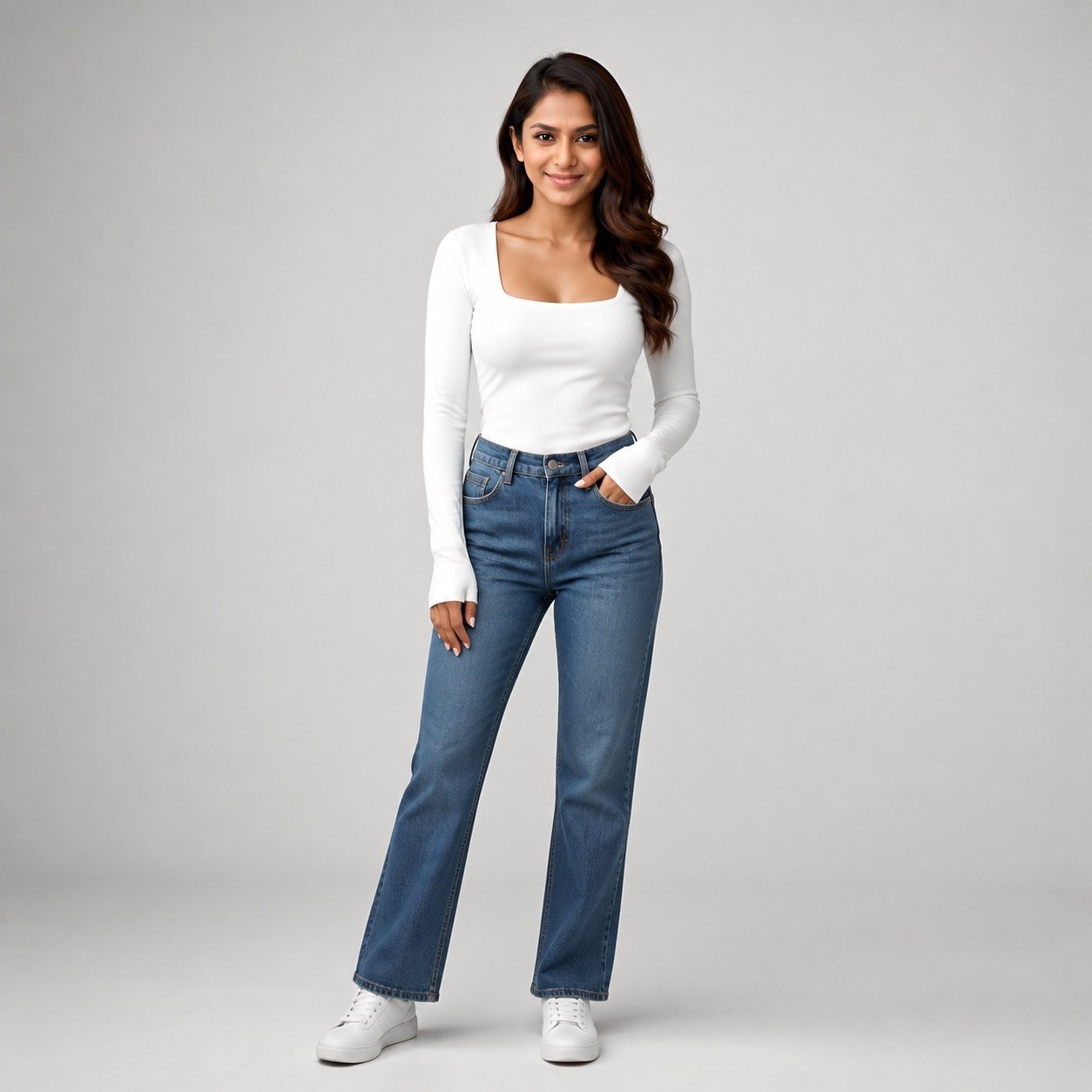 Blusa Blanca de Cuello Cuadrado para Mujer – CTN 2714