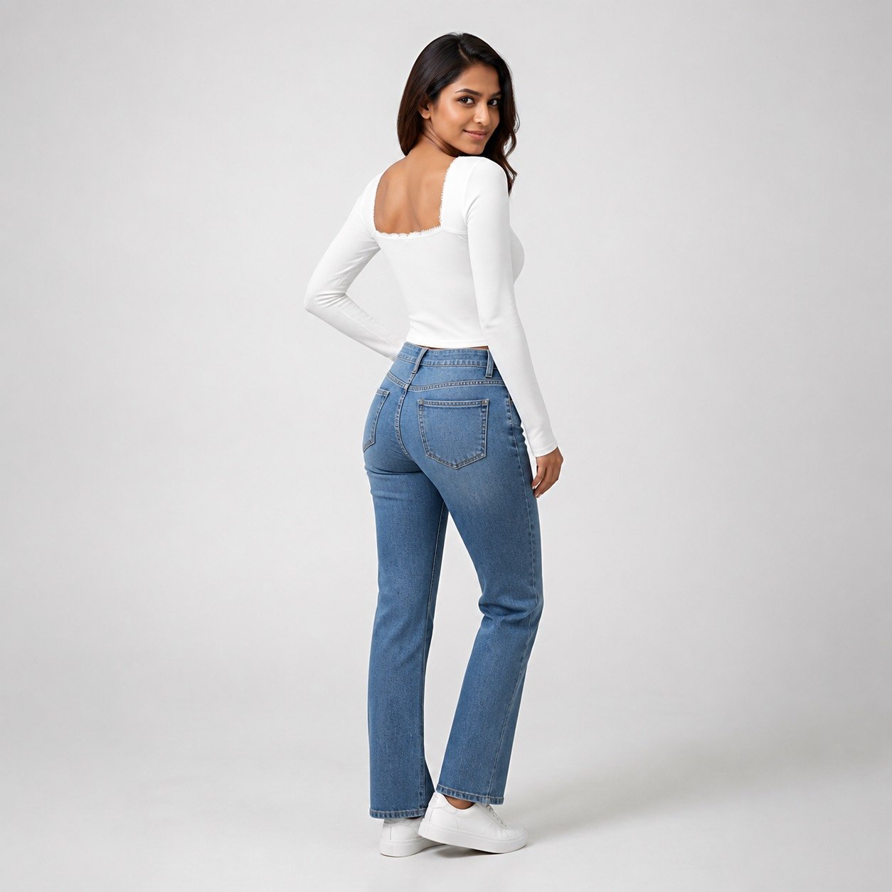 Blusa Blanca de Cuello Cuadrado para Mujer – CTN 2714 - Image 4