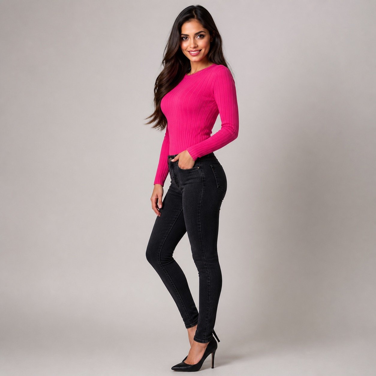 Body Acanalado Fucsia para Mujer – Qu Style 35501 - Image 3
