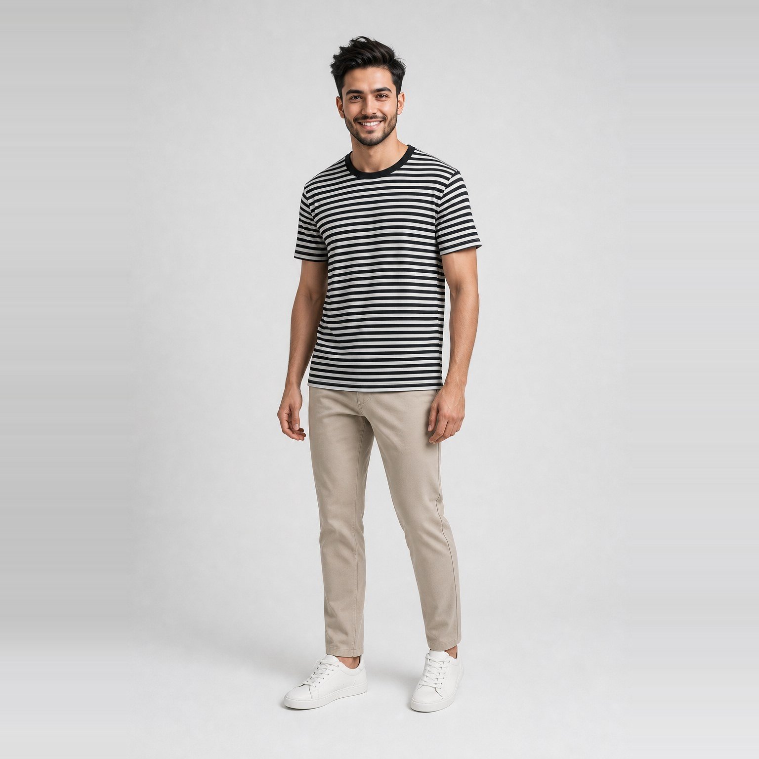 Camiseta Bakors Negra a Rayas para Hombre – Studio Bax 402955