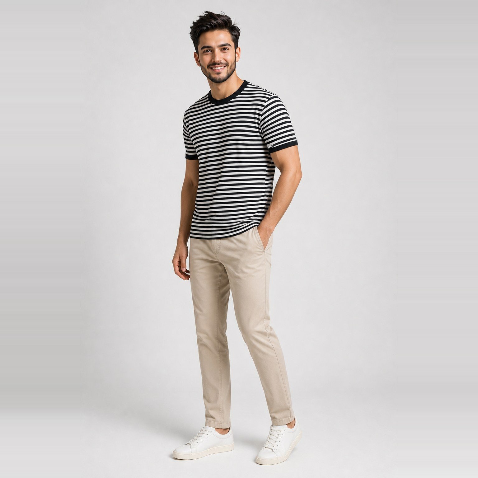 Camiseta Bakors Negra a Rayas para Hombre – Studio Bax 402955 - Image 3