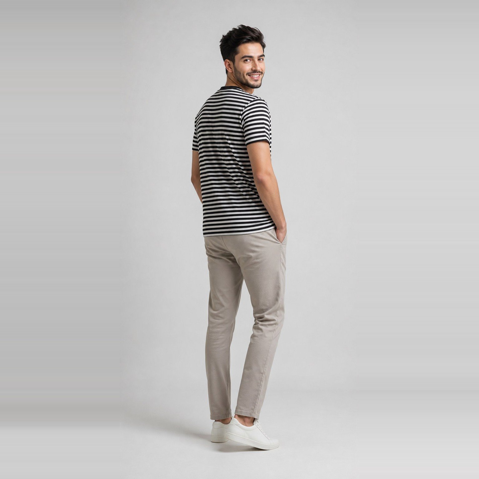 Camiseta Bakors Negra a Rayas para Hombre – Studio Bax 402955 - Image 4