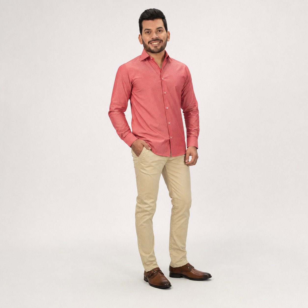 Camisa Slim Fit Tomate de Algodón para Hombre – JMB 2418
