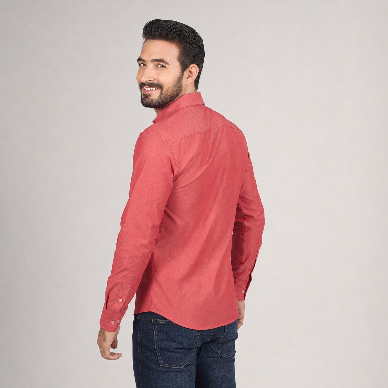 Camisa Slim Fit Tomate de Algodón para Hombre – JMB 2418 - Image 4