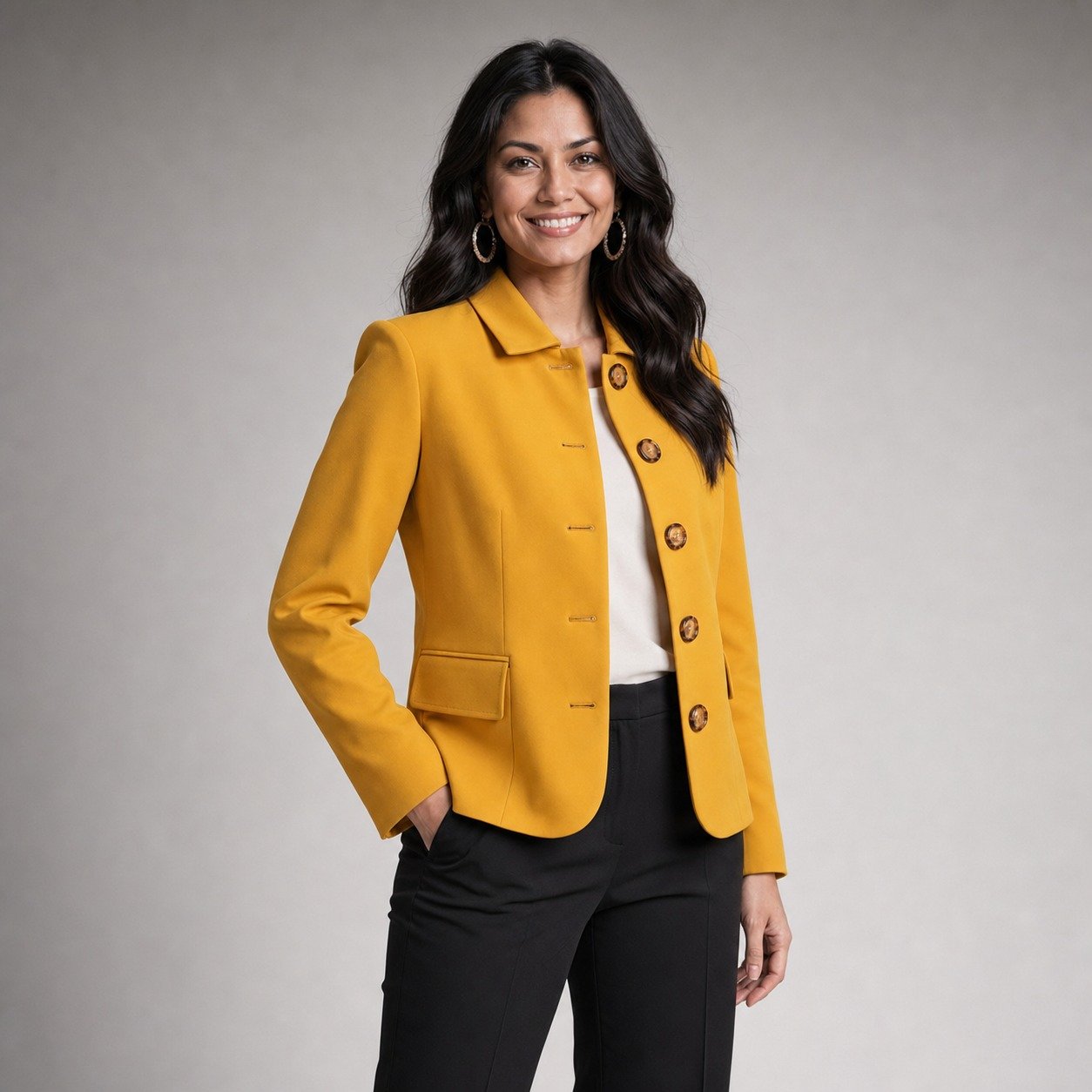 Chaqueta Amarilla de Cuello Sport para Mujer – JMB 2501 - Image 2