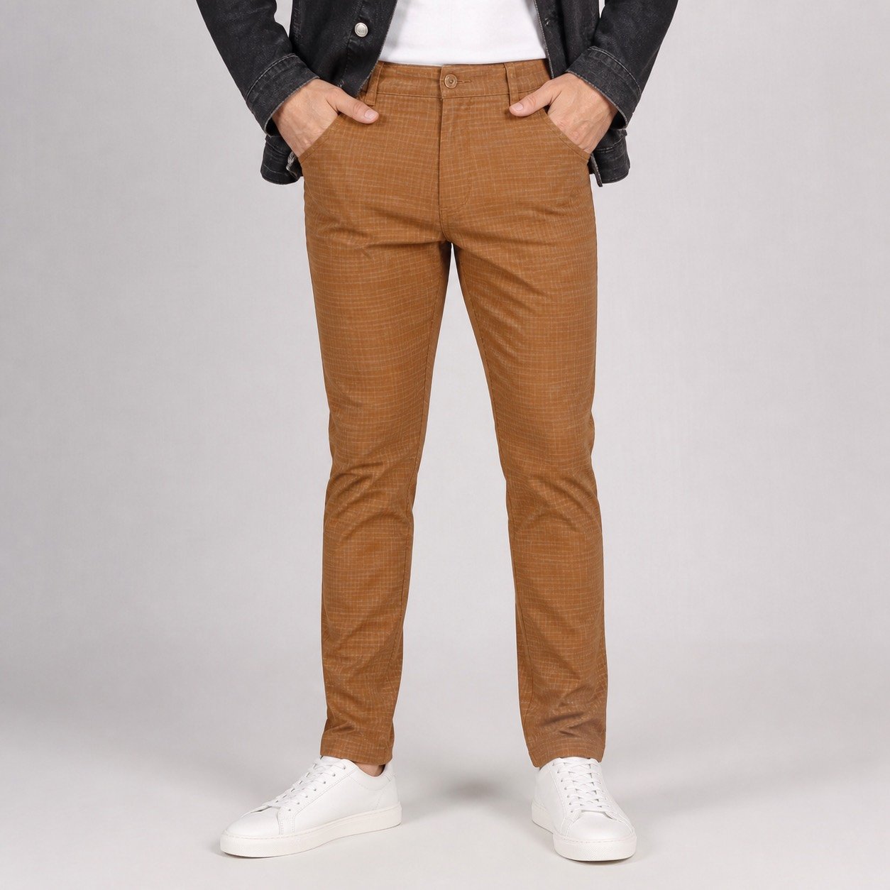 Pantalón Wallat Cuadros Camel para Hombre – PRMT999-138 - Image 2