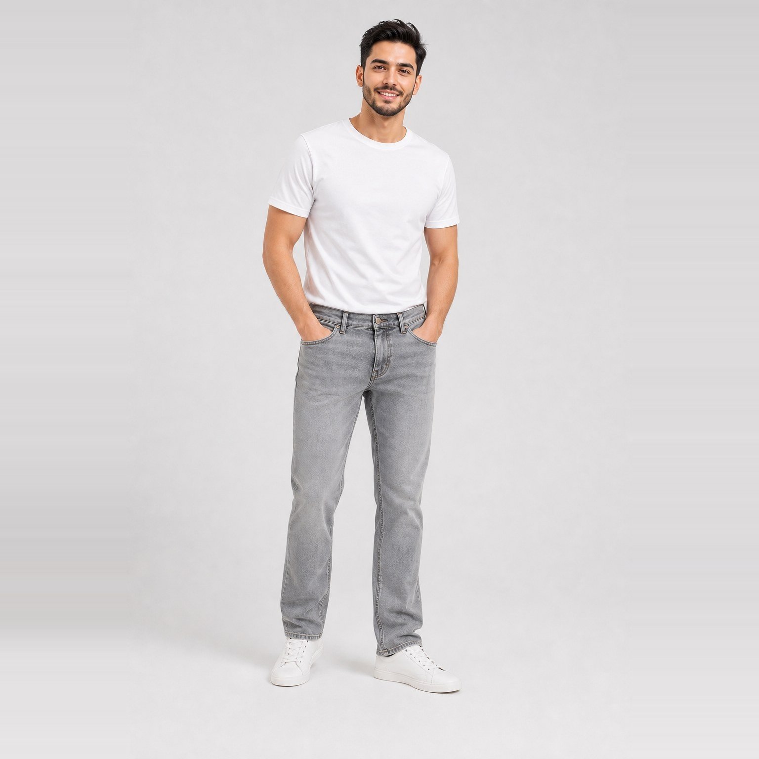 Pantalón Negro Claro de Basta Recta para Hombre – Ragazzi 2521