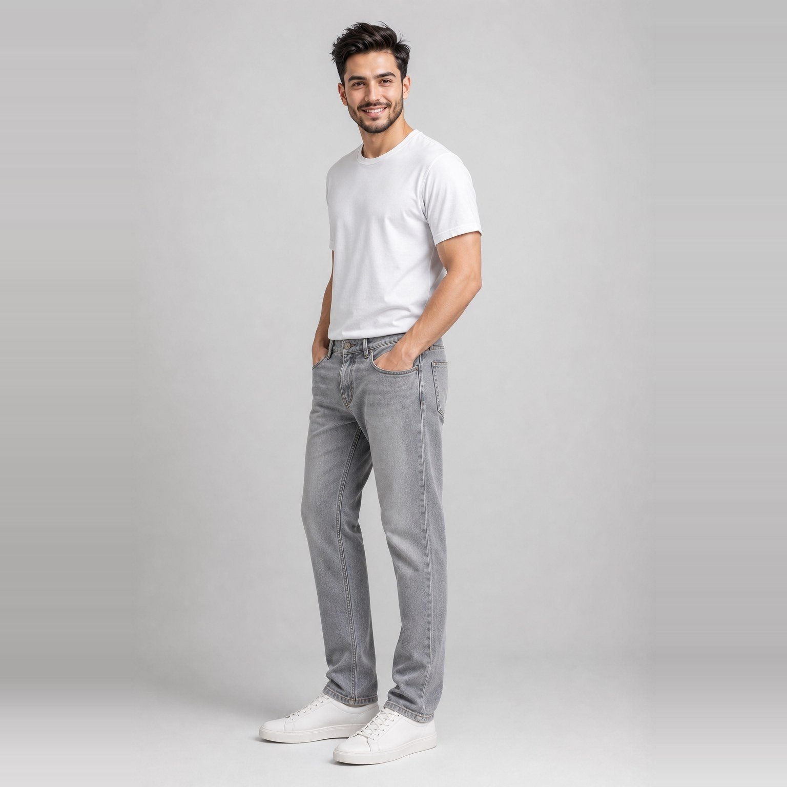 Pantalón Negro Claro de Basta Recta para Hombre – Ragazzi 2521 - Image 3