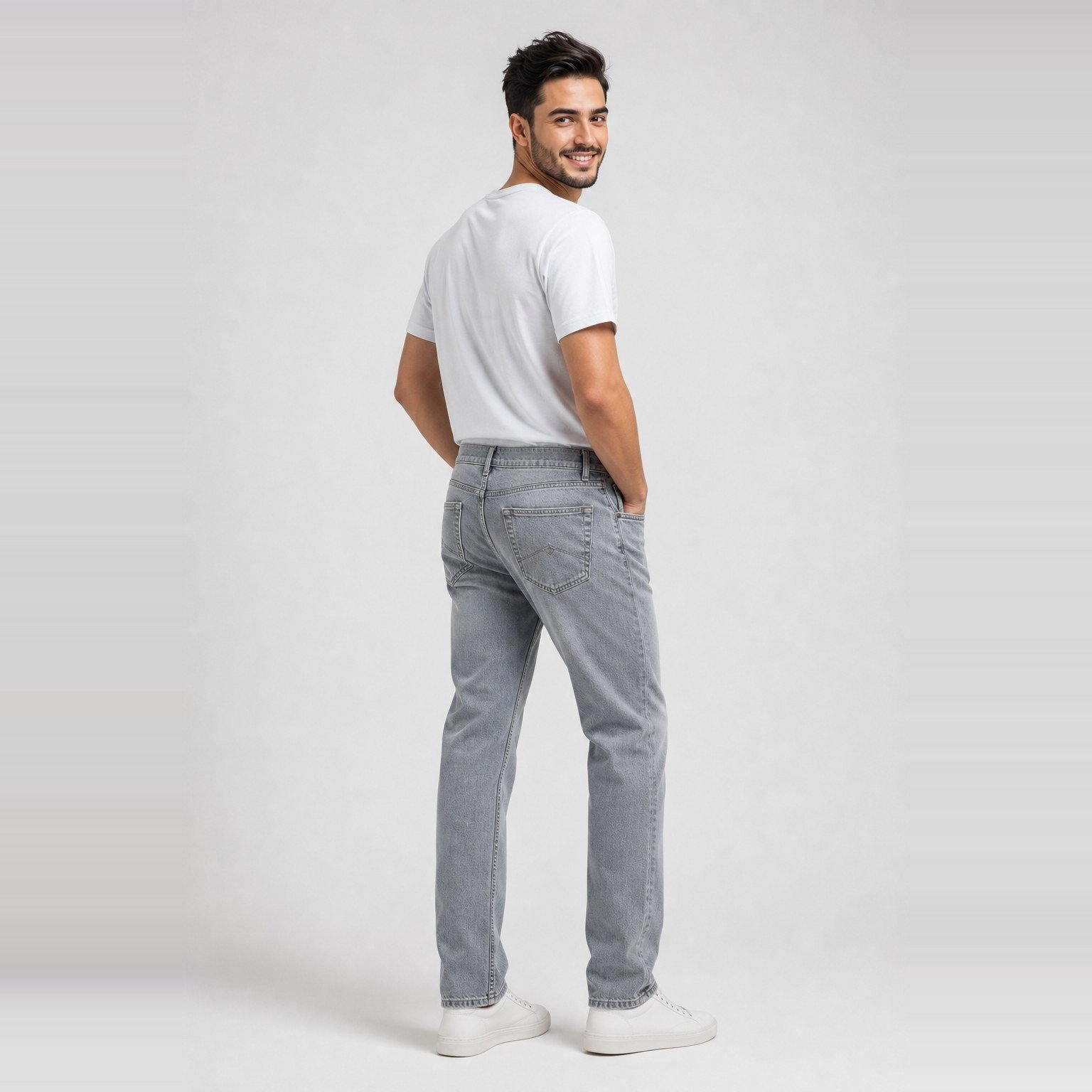 Pantalón Negro Claro de Basta Recta para Hombre – Ragazzi 2521 - Image 4