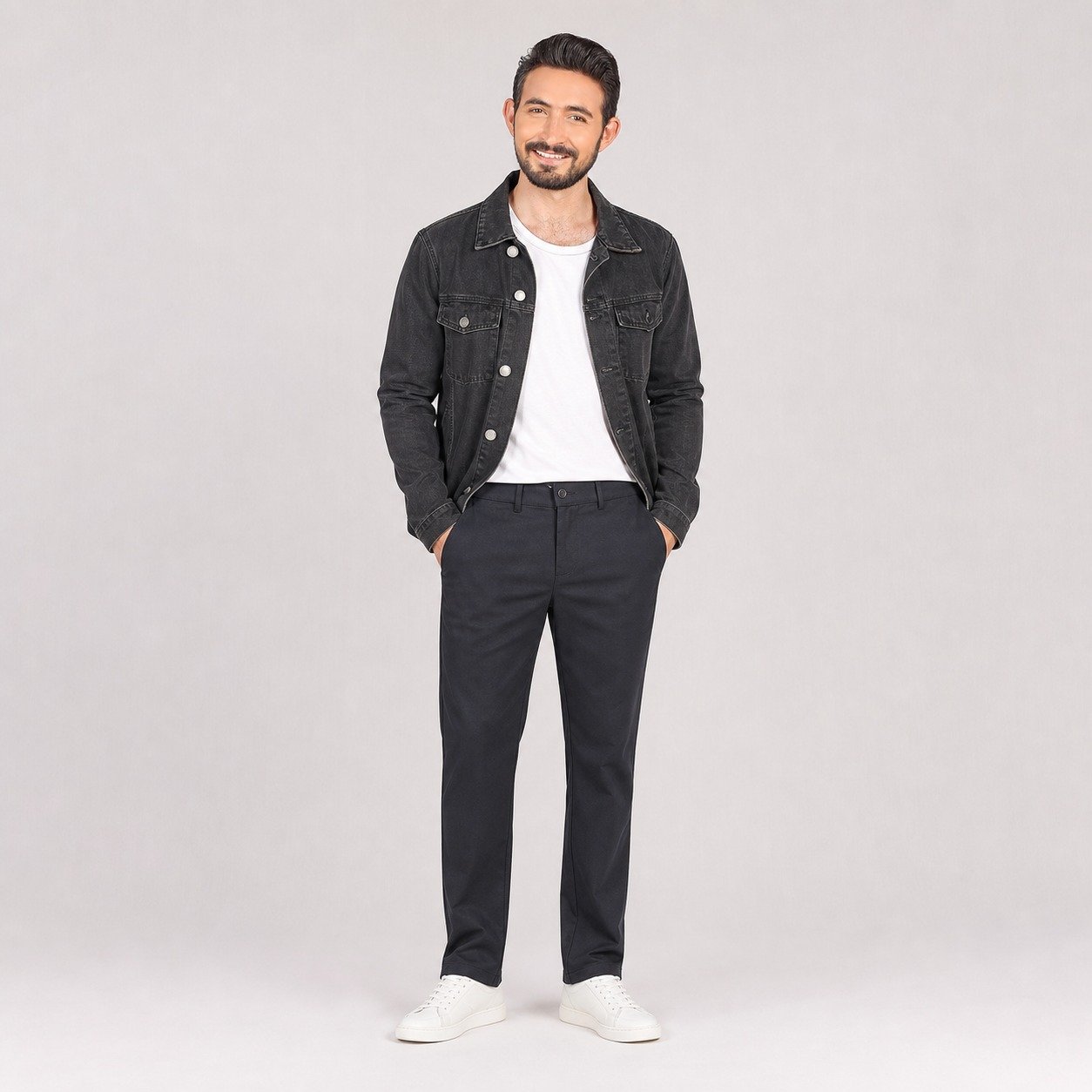 Pantalón Liso Azul Marino para Hombre – Wallat Milano 5009