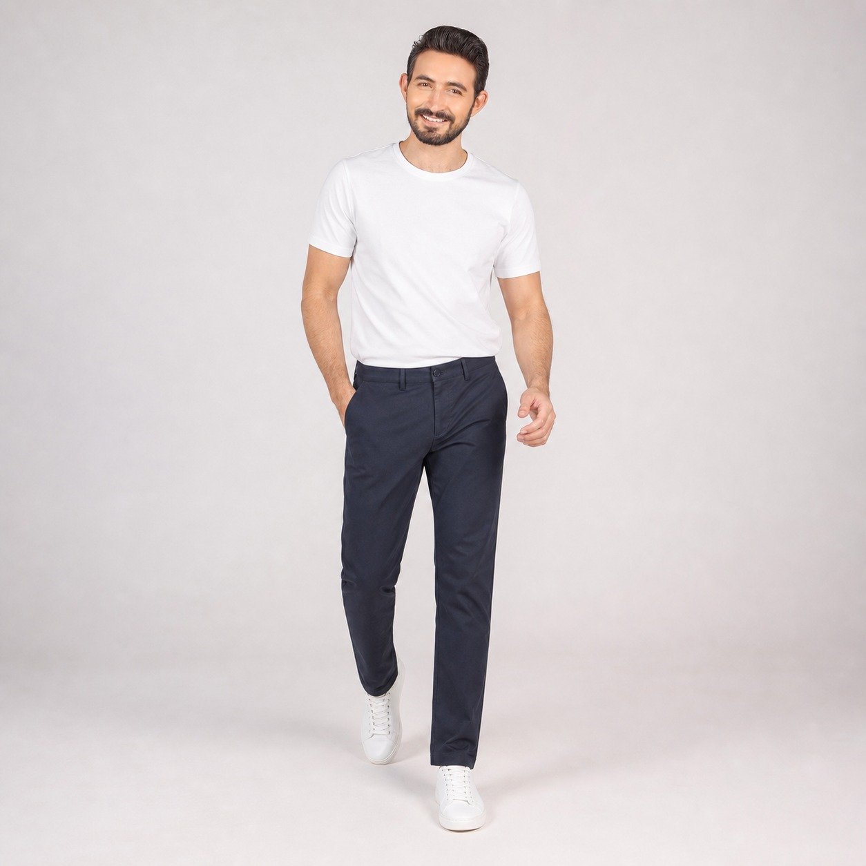 Pantalón Liso Azul Marino para Hombre – Wallat Milano 5009 - Image 5