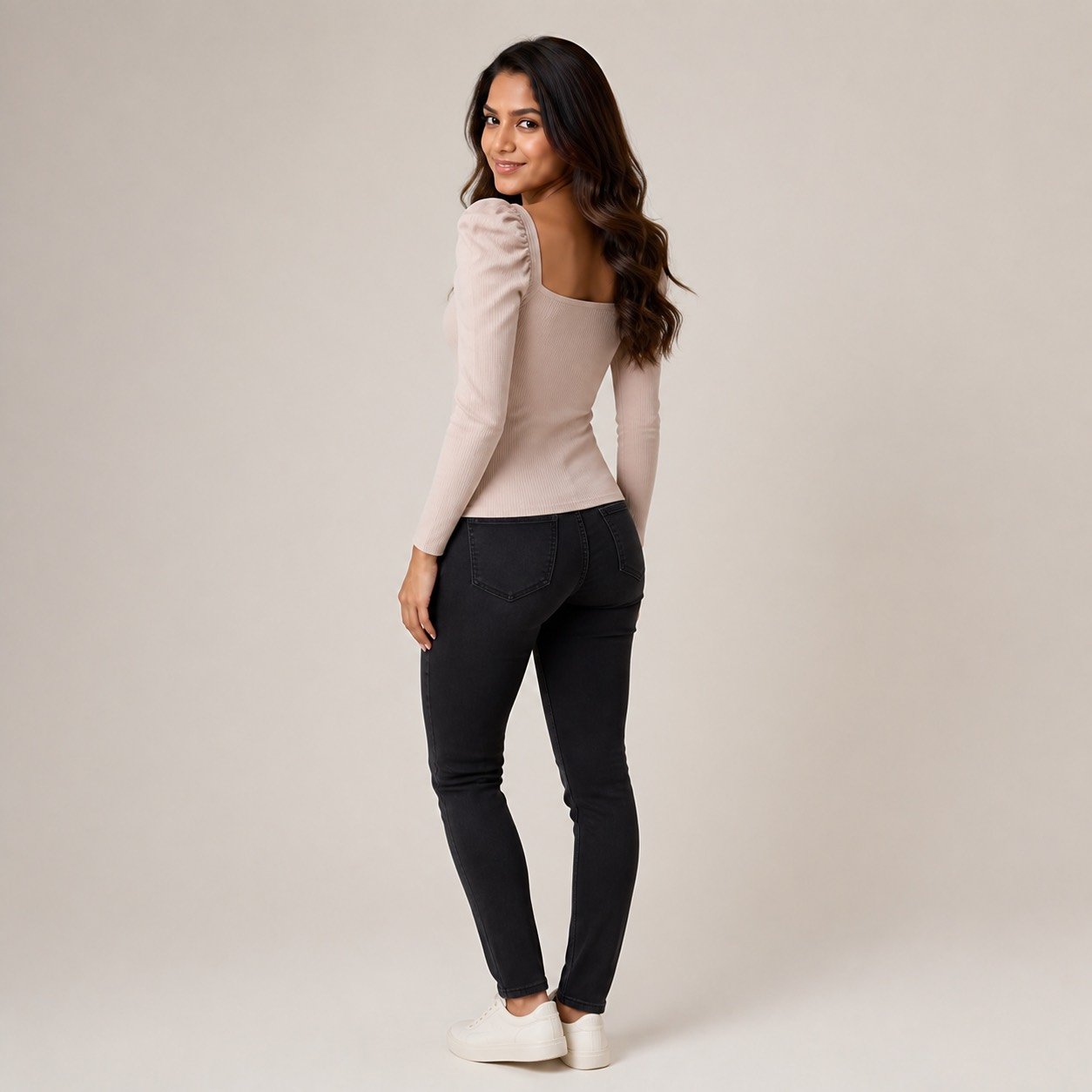 Saco Café de Manga Princesa para Mujer – Qu Style 5477 - Image 4