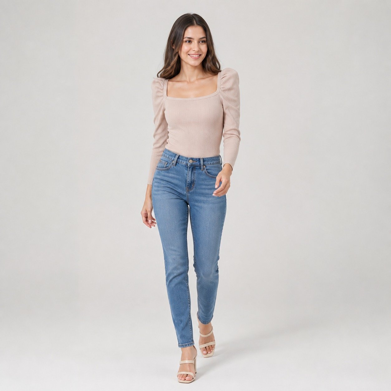 Saco Café de Manga Princesa para Mujer – Qu Style 5477 - Image 5