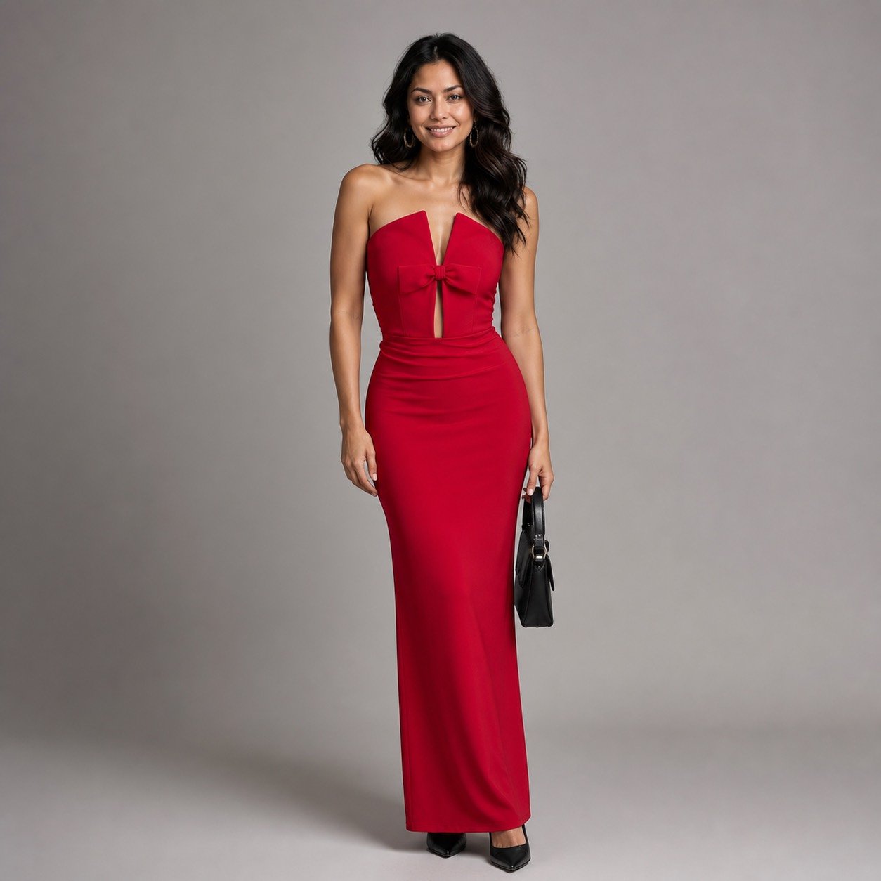 Vestido Maxi Rojo con Lazo para Mujer – Eyyo Atelier EYO10253