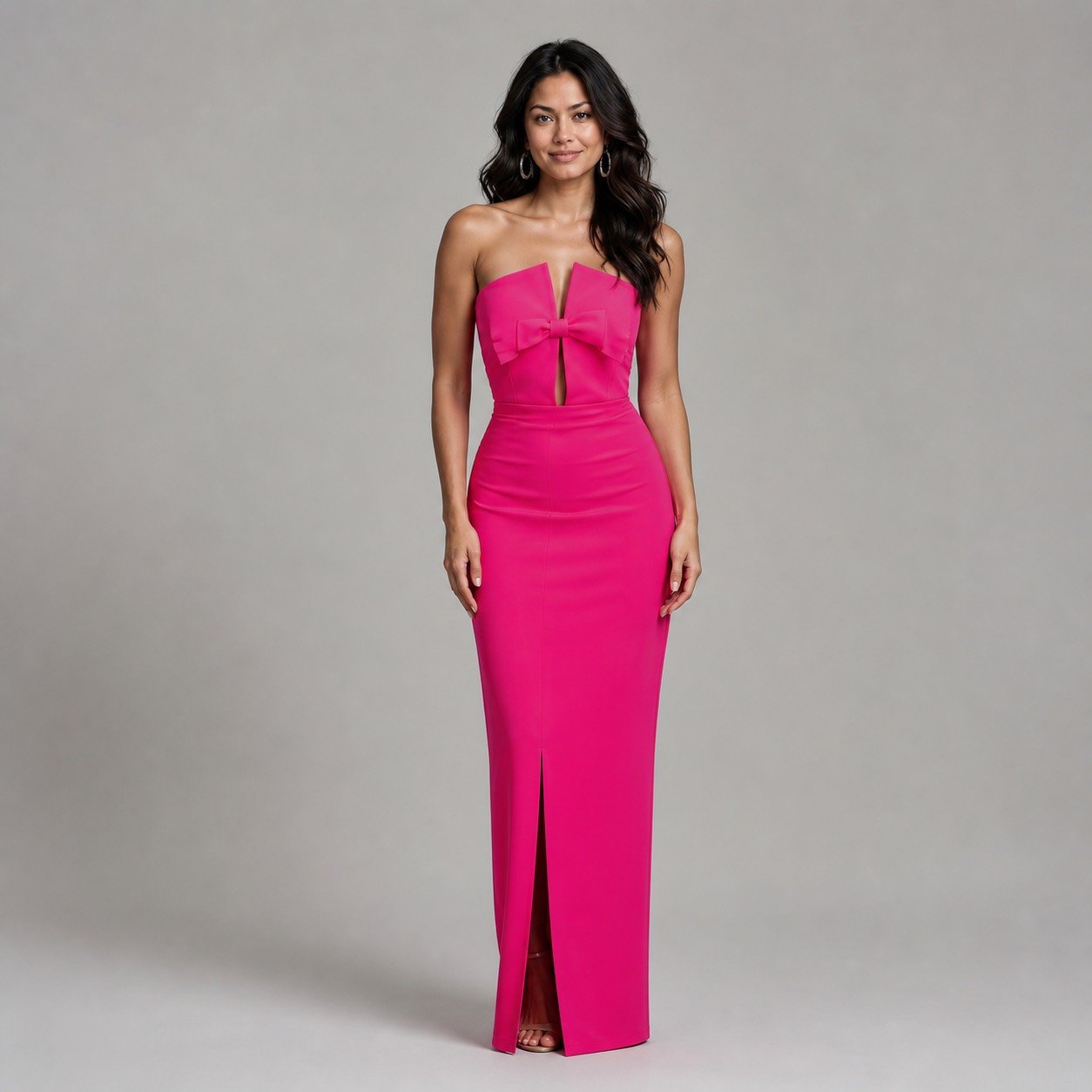 Vestido Maxi Rosado con Lazo para Mujer – Eyyo Atelier EYO10377