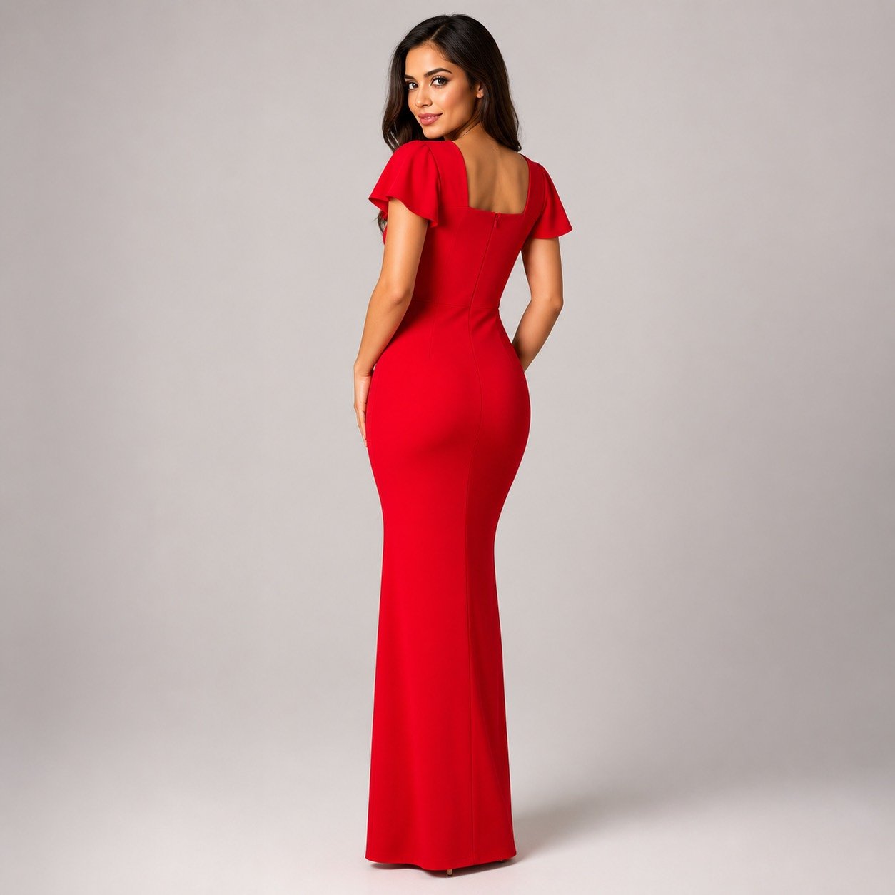 Vestido Maxi Rojo con Piedras para Mujer – Eyyo Atelier EYO10667 - Image 4