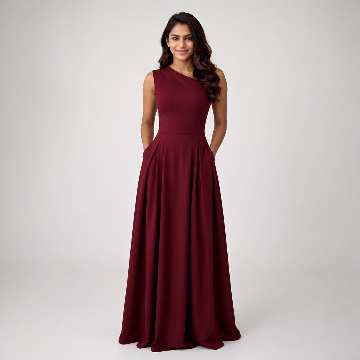 Vestido Plisado Vino para Mujer – Eyyo Atelier EYO14244