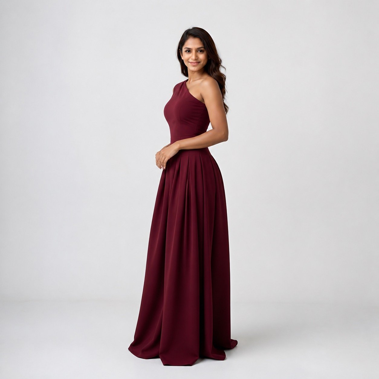 Vestido Plisado Vino para Mujer – Eyyo Atelier EYO14244 - Image 3