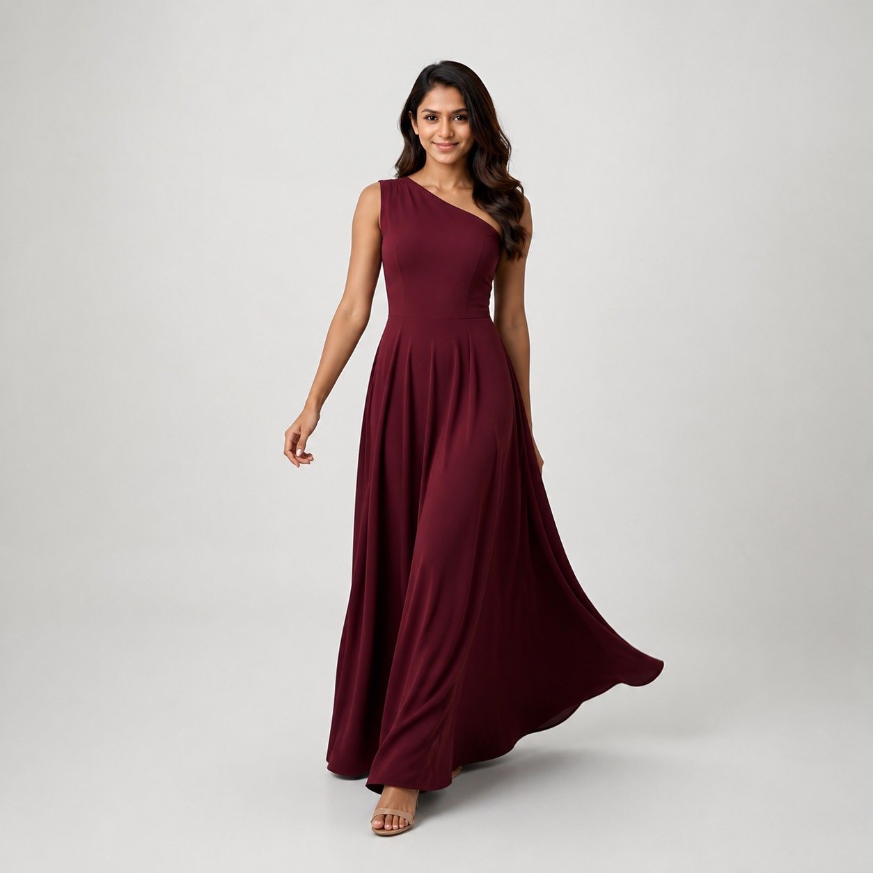 Vestido Plisado Vino para Mujer – Eyyo Atelier EYO14244 - Image 5